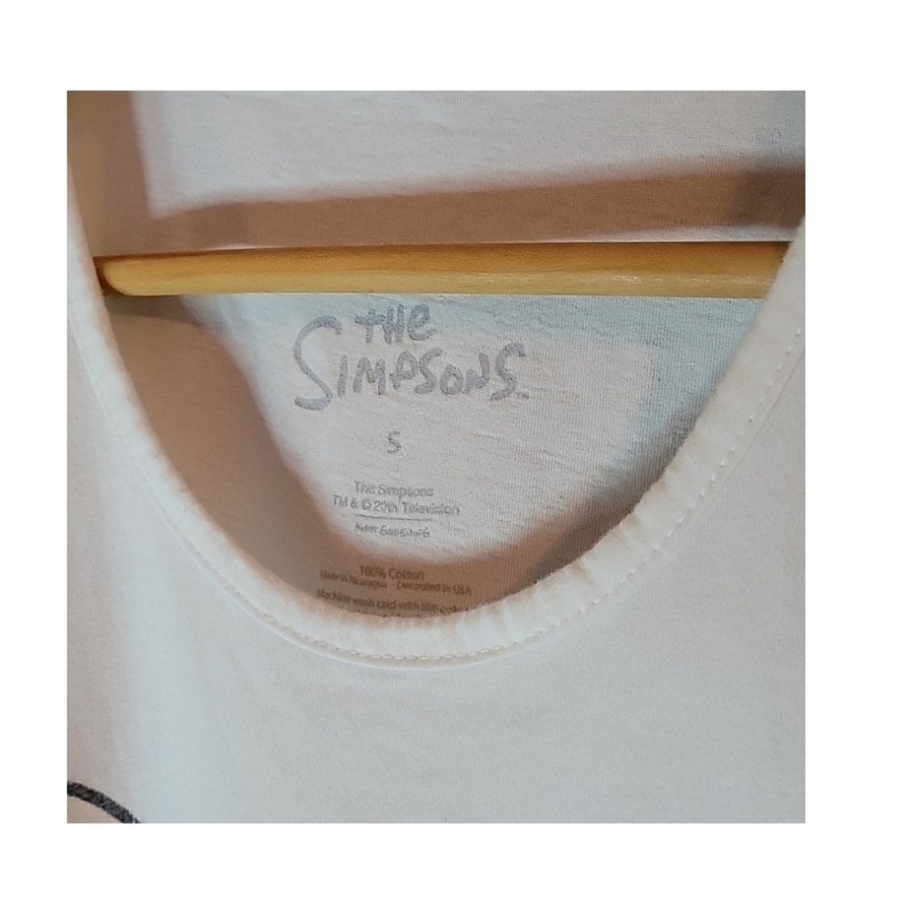 The Simpsons Duff Beer Distressed White Tank Top, Size Small - Picture 5 of 5